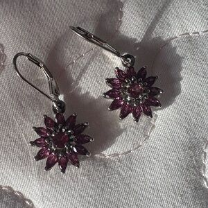Orissa Rhodolite Garnet 925 Silver Stamped Earrings